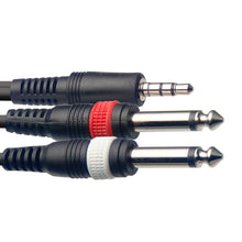 Load image into Gallery viewer, Stagg 3m 3.5mm Male Jack - 2x 6.3mm Jack Y-Lead - Black