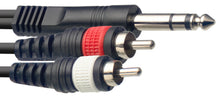 Load image into Gallery viewer, Stagg 3m 6.3mm Stereo Male Jack - RCA Audio Splitter Lead - Black
