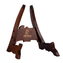 Load image into Gallery viewer, Ortega Wooden Ukulele Stand - Dark Brown