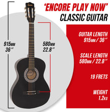 Load image into Gallery viewer, Encore 1/2 Classical Guitar Outfit - Black