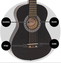 Load image into Gallery viewer, Encore 1/2 Classical Guitar Outfit - Black