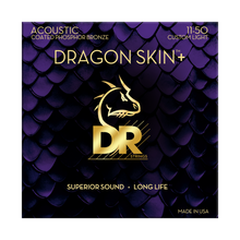 Load image into Gallery viewer, DR Dragon Skin+ Phosphor Bronze 11-50 Acoustic Guitar Strings - DAP11