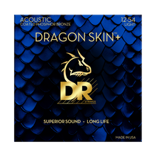 Load image into Gallery viewer, DR Dragon Skin+ Phosphor Bronze 12-54 Acoustic Guitar Strings - DAP12
