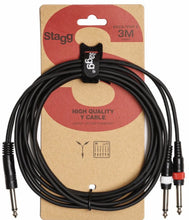 Load image into Gallery viewer, Stagg 3m 6.3mm Stereo Male Jack - 6.3mm RCA Splitter Lead - Black