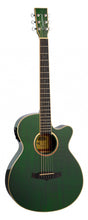 Load image into Gallery viewer, Tanglewood TW4CEFG Winterleaf Series Super Folk Electro-Acoustic Guitar - Through Green Gloss