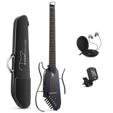 Load image into Gallery viewer, Donner HUSH-I Silent Electro-Acoustic Travel Guitar Bundle - Black