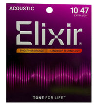 Load image into Gallery viewer, Elixir Nanoweb Phosphor Bronze 10-47 Acoustic Guitar Strings - 16002
