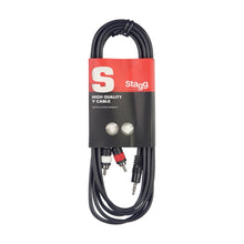 Load image into Gallery viewer, Stagg 1m 3.5mm Male Jack - RCA Audio Splitter Lead - Black