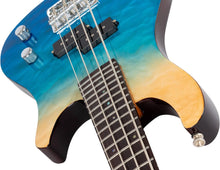 Load image into Gallery viewer, Flight Rock Series Mini Bass Solid Body Electric Bass - Transparent Blue