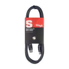 Load image into Gallery viewer, Stagg 1m Din Male - Din Male MIDI Lead - Black