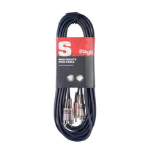 Load image into Gallery viewer, Stagg 1m Audio Twin RCA Lead - Black