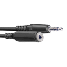 Load image into Gallery viewer, Stagg 3m Audio 3.5mm Male Jack - 3.5mm Female Jack Extension Lead - Black