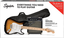 Load image into Gallery viewer, Squier Sonic Series Stratocaster Electric Guitar Pack - 2 Tone Sunburst