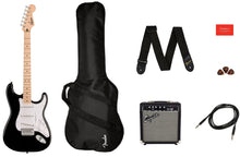 Load image into Gallery viewer, Squier Sonic Series Stratocaster Electric Guitar Pack - Black