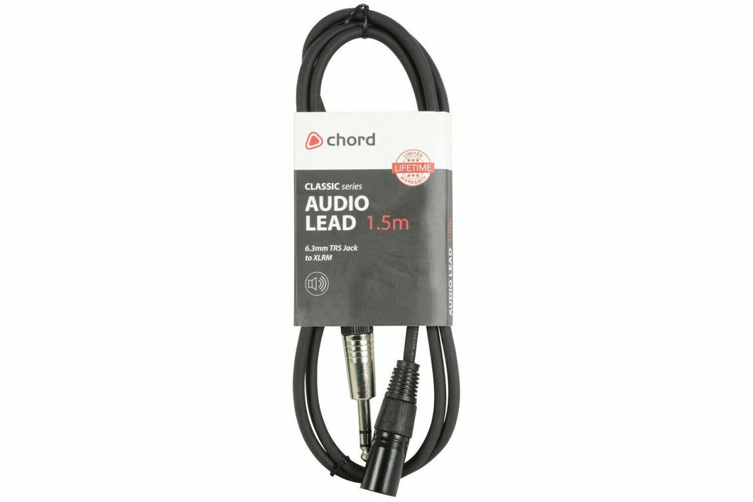 Chord XLRM - 6.3mm Jack Audio Lead - 1.5m