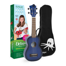 Load image into Gallery viewer, Octopus Academy Soprano Ukulele - Dark Blue Burst