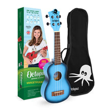 Load image into Gallery viewer, Octopus Academy Soprano Ukulele - Light Blue Burst