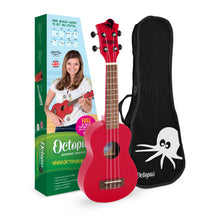 Load image into Gallery viewer, Octopus Academy Soprano Ukulele - Red