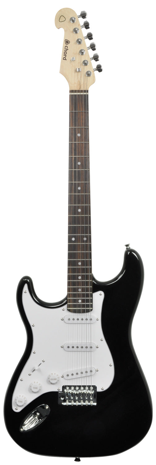 Chord CAL63 Stratocaster Left Handed Electric Guitar - Black