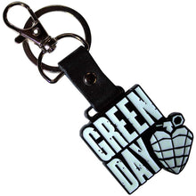 Load image into Gallery viewer, Green Day Keychain: Stacked Logo/Grenade (Glow in the Dark)

