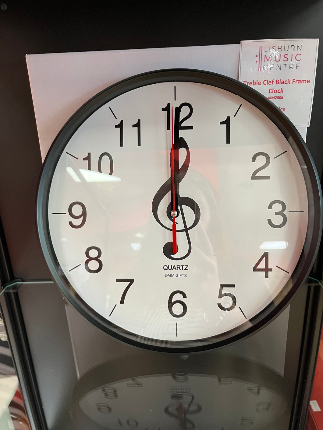 Treble Clef Clock Black Frame