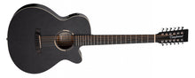 Load image into Gallery viewer, Tanglewood Blackbird Series Electro Acoustic Super Folk 12-String Cutaway - Smokestack Black Satin

