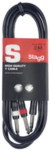 Load image into Gallery viewer, Stagg 6.3mm Mono Jack - Jack Y Cable - 3m

