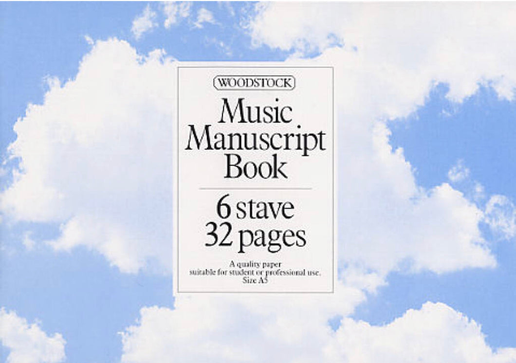 Music Manuscript Book: 6 Stave 32 Pages