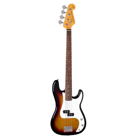 SX Electric PB Style Bass Guitar - 3 Tone Sunburst