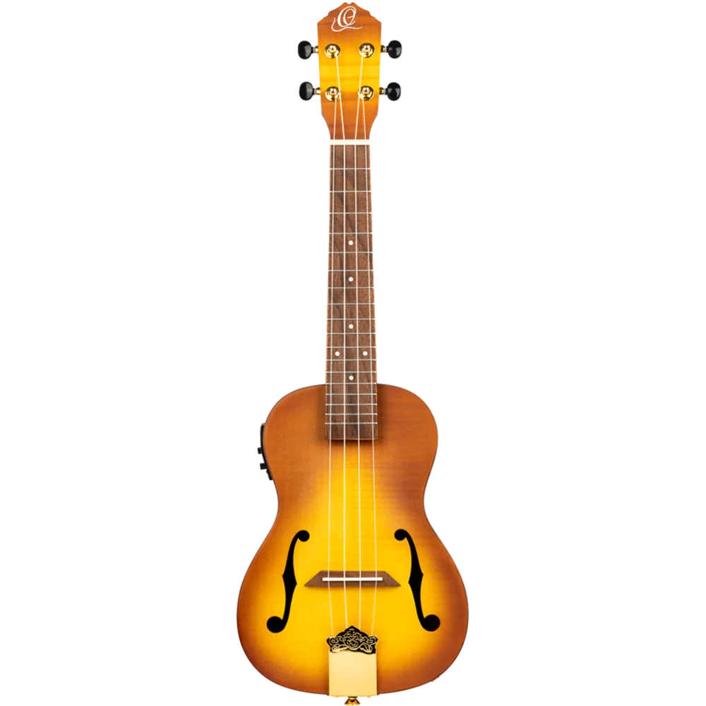Ortega Custom Built Series Arched Concert Ukulele - Honey Sunburst