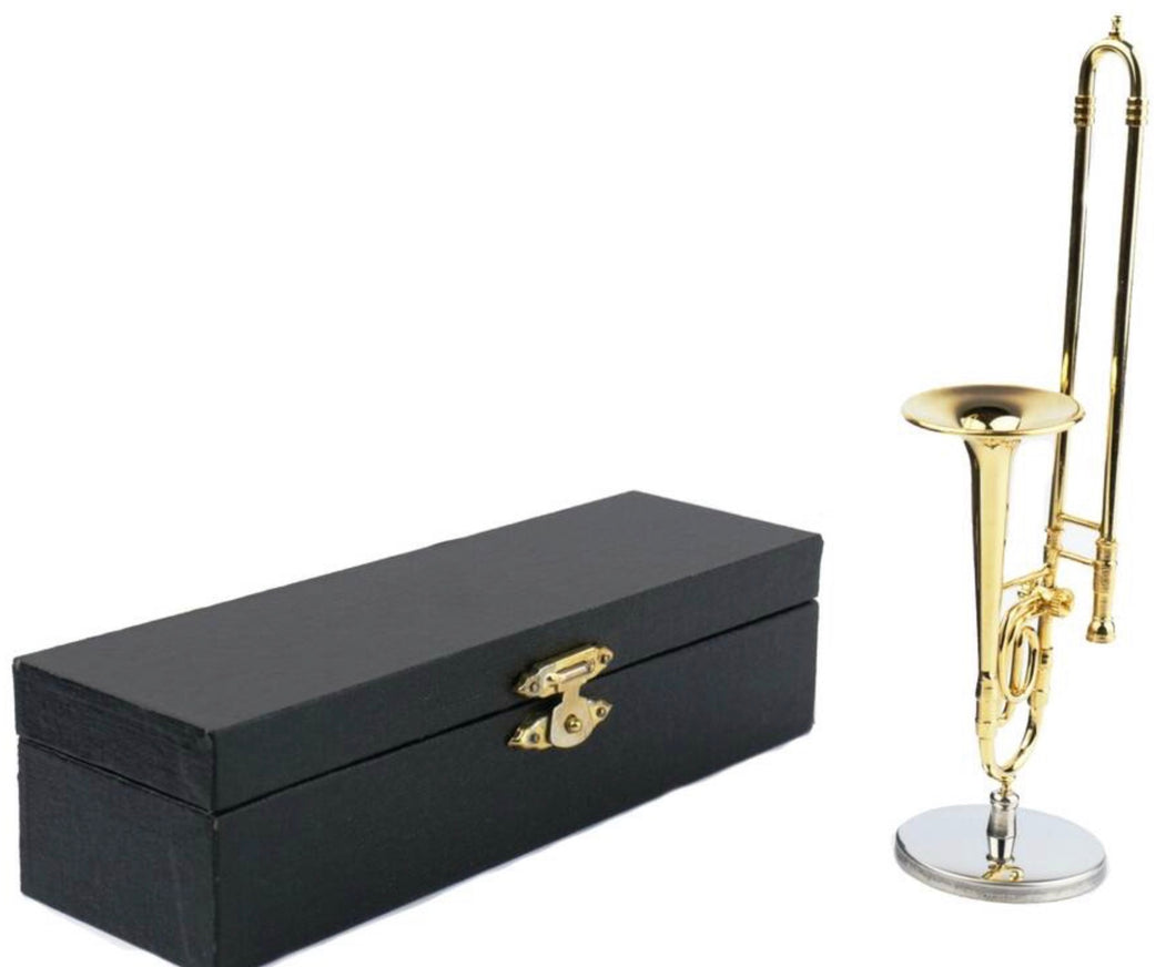 Agifty Miniature Trombone w/Stand & Gift Case (AGFTYI1003)