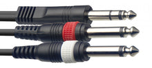 Load image into Gallery viewer, Stagg 3m 6.3mm Stereo Male Jack - 6.3mm RCA Splitter Lead - Black
