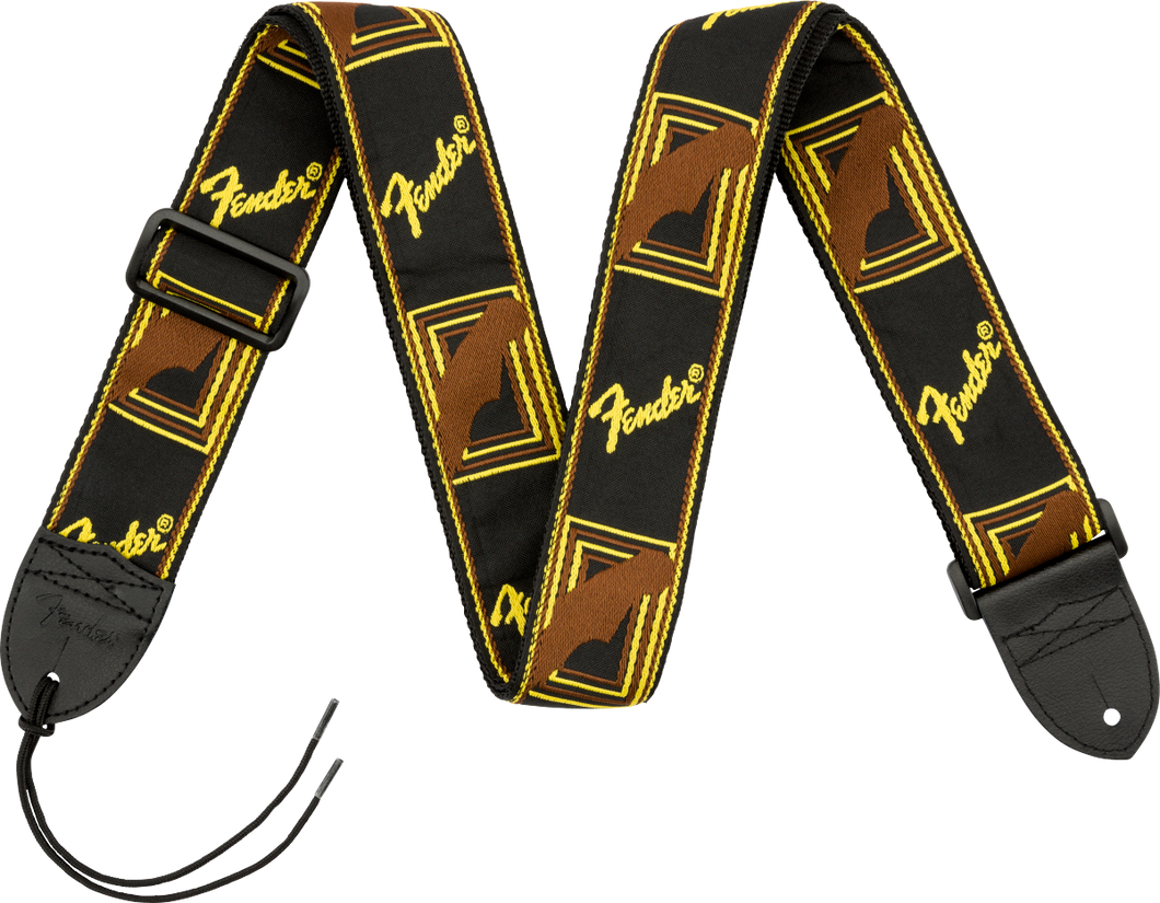 Fender Monogrammed Black / Yellow / Brown Strap