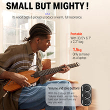Load image into Gallery viewer, Donner HUSH-I Silent Electro-Acoustic Travel Guitar Bundle - Mahogany
