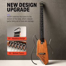 Load image into Gallery viewer, Donner HUSH-I Silent Electro-Acoustic Travel Guitar Bundle - Mahogany
