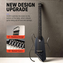 Load image into Gallery viewer, Donner HUSH-I Silent Electro-Acoustic Travel Guitar Bundle - Black

