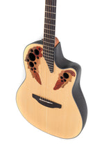 Load image into Gallery viewer, Ovation CE44 Celebrity Elite Mid-Cutaway Electro Acoustic Roundback Guitar - Natural
