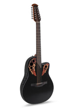 Load image into Gallery viewer, Ovation CE4412 Celebrity Elite Mid-Cutaway Electro Acoustic Roundback 12 String Guitar - Black

