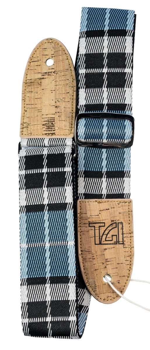 TGI Woven Vegan Strap Tartan Blue V01G