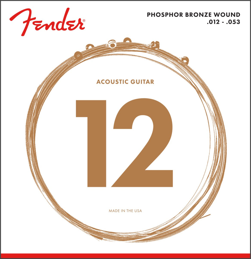 Fender 60L Phosphor Bronze 12-53 Acoustic Guitar Strings