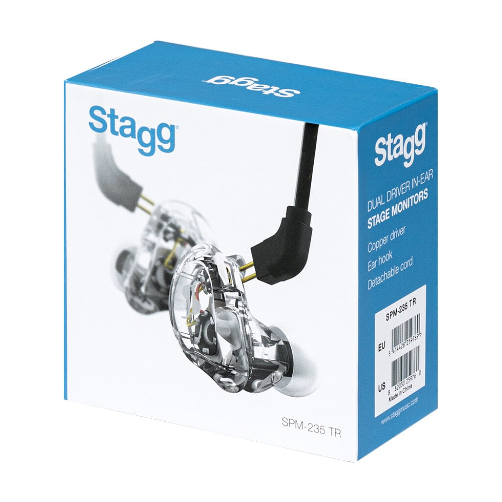 Stagg Dual Driver In-Ear Stage Monitors - Transparent
