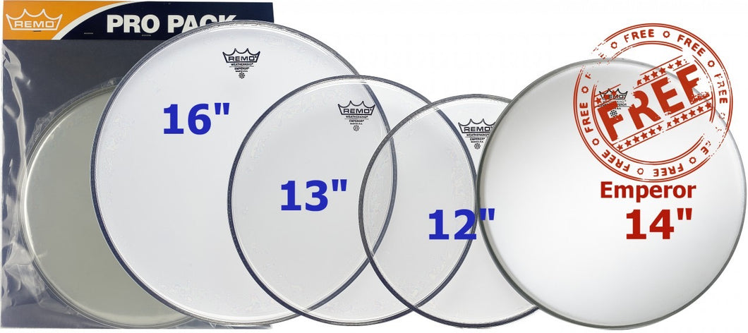 Remo Emperor Drum Head Pro Pack (Clear 12