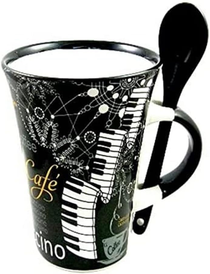 Little Snoring Gifts Cappuccino Piano Mug w/ Spoon - LSCAP001PIAB