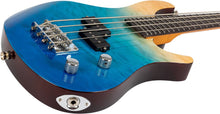 Load image into Gallery viewer, Flight Rock Series Mini Bass Solid Body Electric Bass - Transparent Blue
