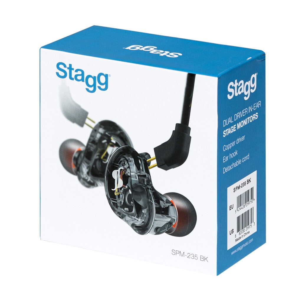 Stagg Dual Driver In-Ear Stage Monitors - Black