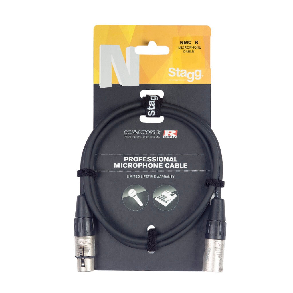 Stagg Professional 10m XLRM-XLRF Microphone Lead - Black