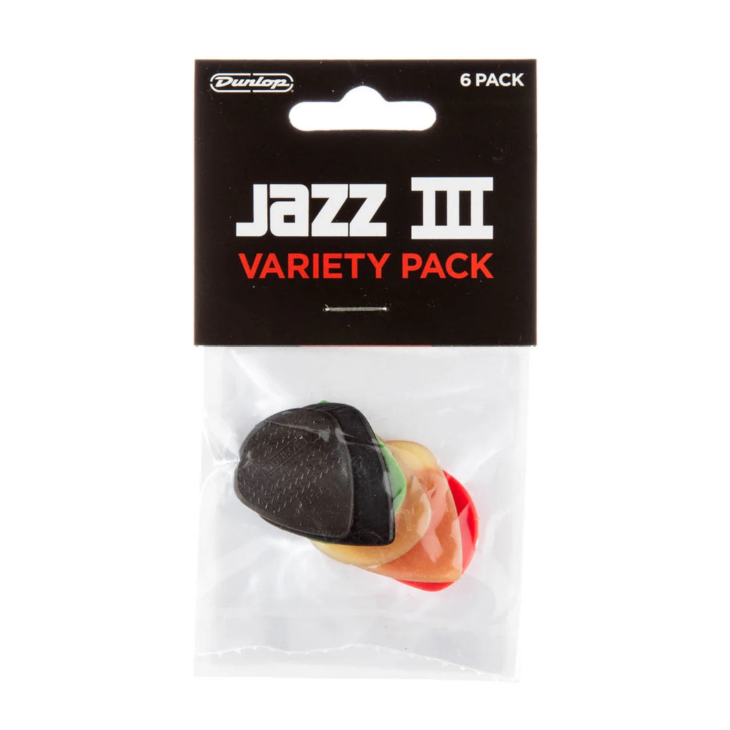 Dunlop Variety 6 Pack of Plectrums - Jazz III