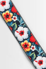Load image into Gallery viewer, Kala Vintage Hibiscus Print Ukulele Strap - Black

