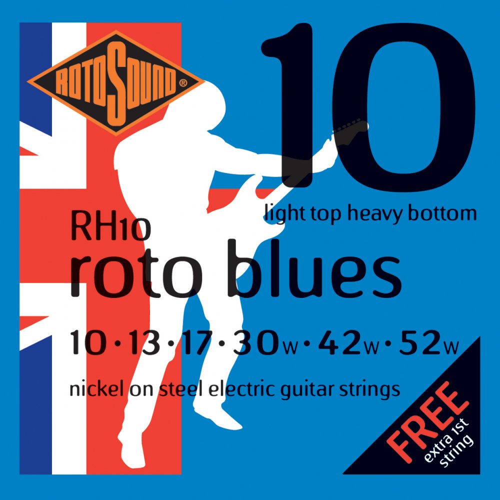 Rotosound Blue 10-52 Electric Guitar Strings - RH10