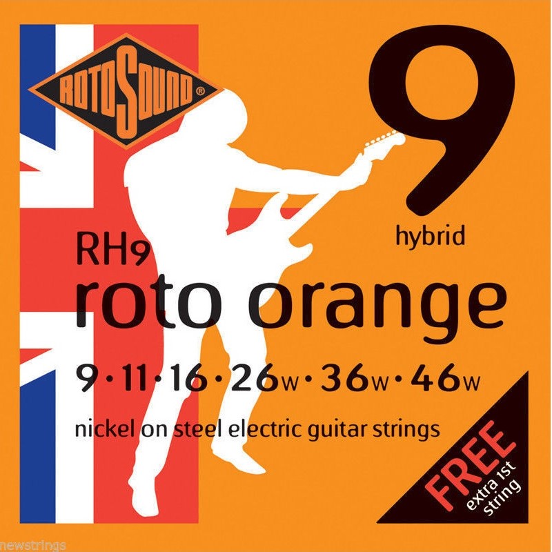 Rotosound Orange 9-46 Electric Guitar Strings - RH9